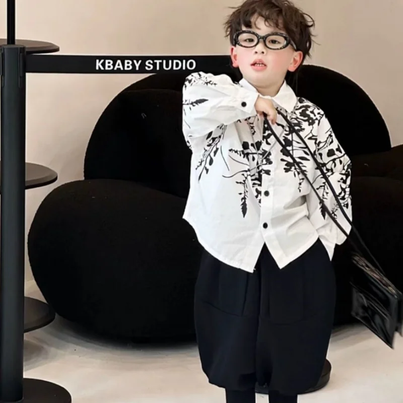

Boys Baby's Kids Blouse Coat Jacket Outwear Cotton 2024 Vintage Spring Autumn High Quality Teenagers Overcoat Children's Clothin