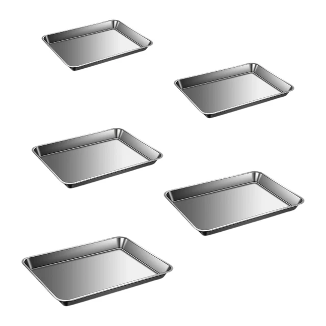 Baking Tray Set of 2, Stainless Steel Baking Sheet Pan Professional, Non  Toxic & Healthy, Mirror Finish & Rust Free, Easy Clean & Dishwasher Safe 