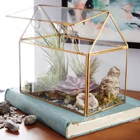 Geometric Glass House / Handmade Glass Terrarium / Modern Planter for Indoor Gardening / Desktable Vase / Stained Glass Box 2