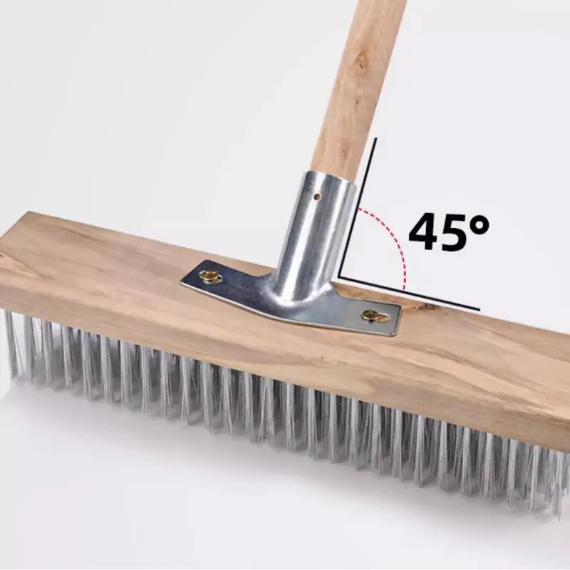 20/30/50cm Wire Broom Heavy-Duty Wire Broom Wooden Handle Garden Garden Moss Cleaner outdoor Cleaning Accessories