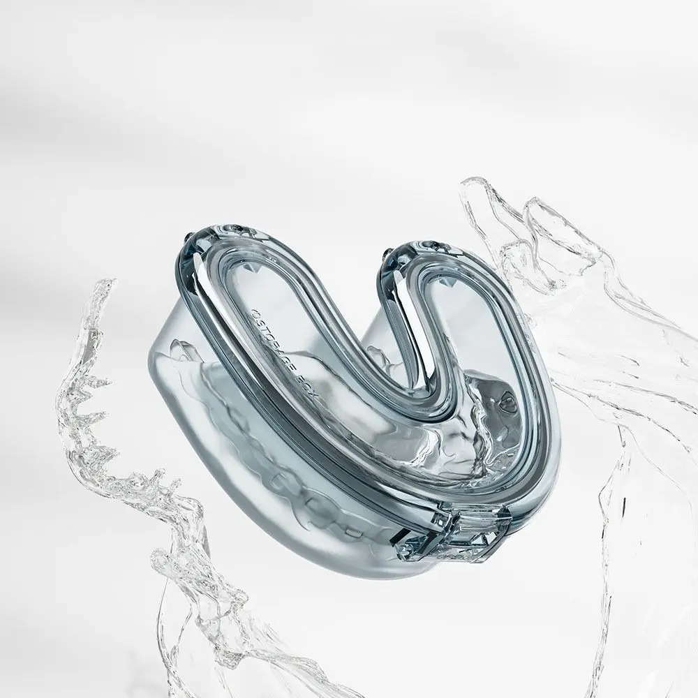 

Герметичная простая коробка для зубных протезов стандартной формы для ухода за полостью рта, контейнер для искусственных зубов, герметичная прозрачная коробка для зубных протезов