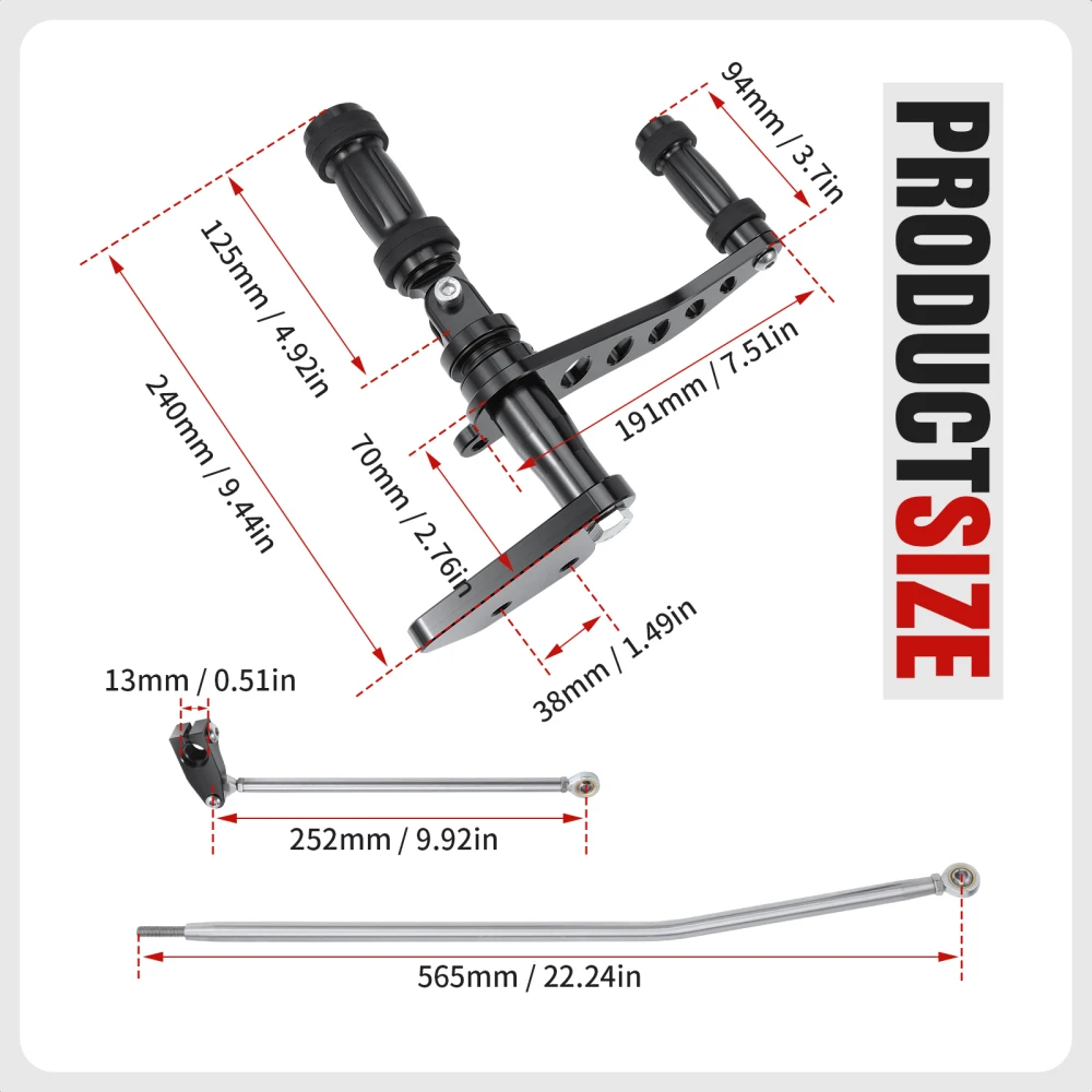 Motorcycle Forward Control Foot Peg Lever Rod Fit for Harley Dyna Street Bob  Low Rider  Super Glide  Fat Bob