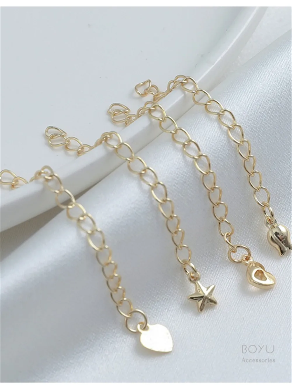 

Цепочка-удлинитель с подвеской в форме сердца, 14 к