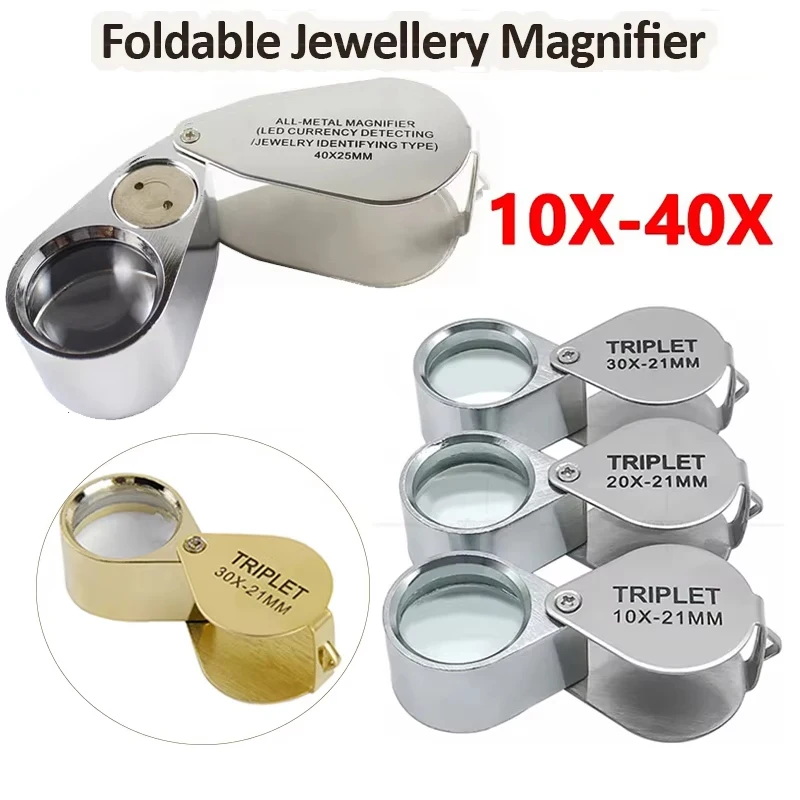 10X-40X Foldable Jewellery Magnifier for Jewellery Coins Read