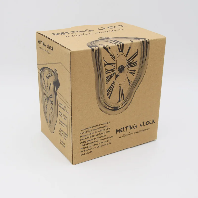 2024 New Novel Surreal Melting Distorted Wall Clocks Surrealist Salvador Dali Style Wall Watch Decoration Gift Home Garden