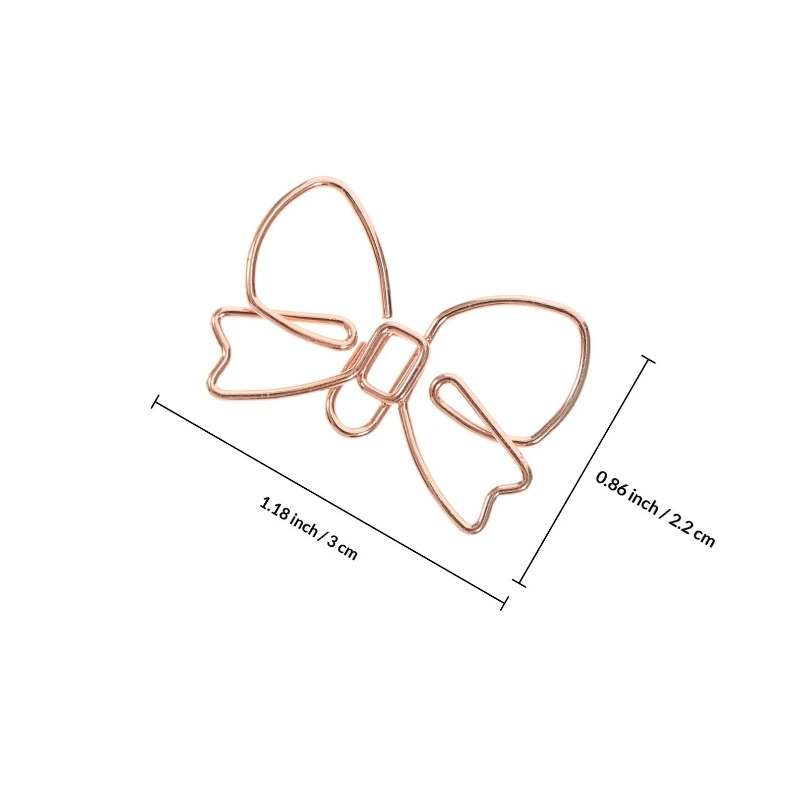 20Pcs 금속 Bowknot 종이 클립 문서 사진 메모 파일을위한 장식적인 창조적 인 모양의 사무용품 학생 책상