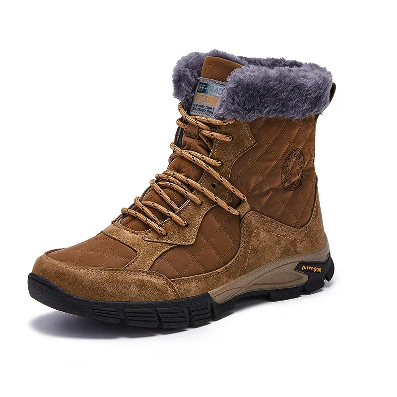 

Мужские зимние ботинки из натуральной кожи, с плюшевой подкладкой