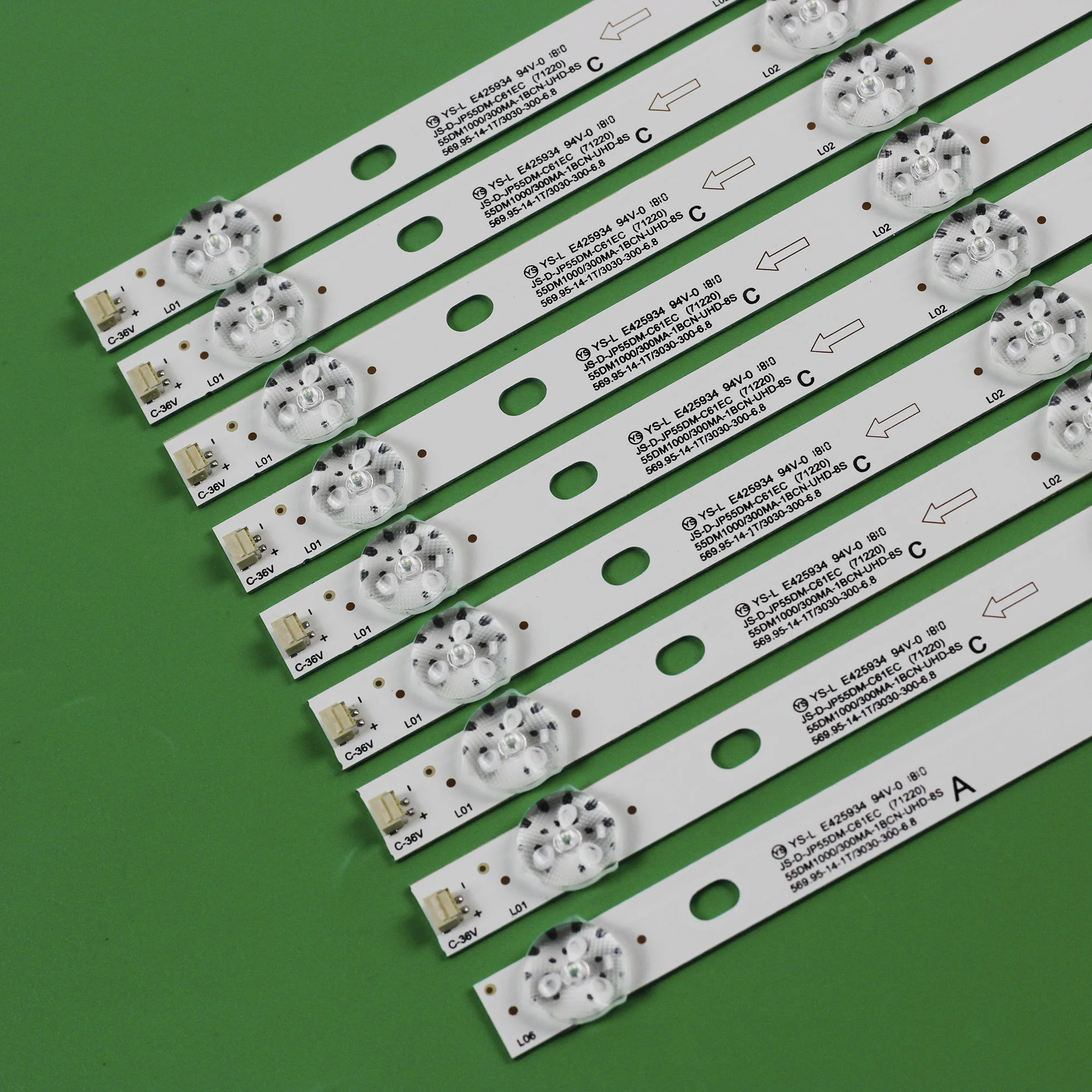 Retroiluminação Led Tira Js-d-jp55dm-a62ec C61ec para Bbk 55lex8158 Uts2 Aktv Aktv5534 55uhdt2smh 55dm1000 600ma2bin 300ma-abin - Imagem 2