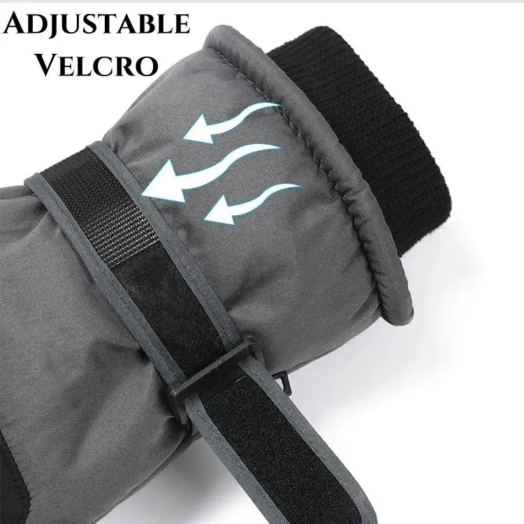 Ski Gloves Warm Cold Winter Thickened Padded Men Women Outdoor Windproof Splashproof Cycling Bicycle Anti-slip Touch Screen 6
