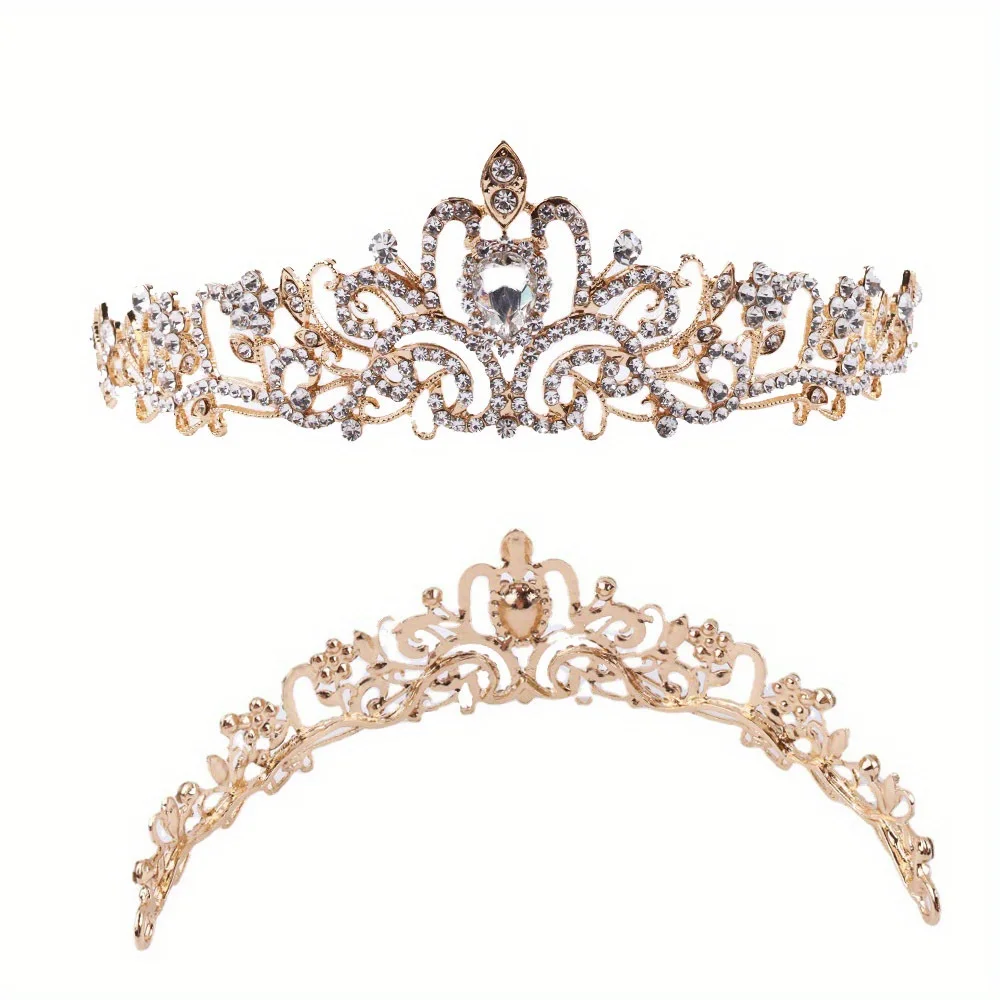 Hochzeit Haar Tiara Kristall Braut Tiara Krone mit Kamm Strass Abschluss ball Diadem Diademe und Kronen Braut Hochzeit Haarschmuck – Detail 2