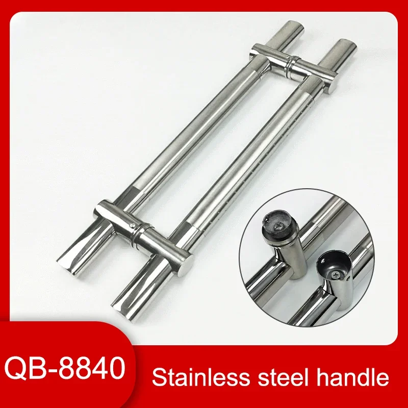 

Flat Tube Glass Door Handle Stainless Steel Bathroom Door Handle Adjustable Hole Spacing Silver Wooden Door Handles