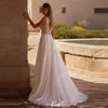 2025 Modest A-Line Women Wedding Dresses Fashion V-Neck Lace Flower Printing Bridal Gowns Sleeveless Vestido De Novia Customized 2