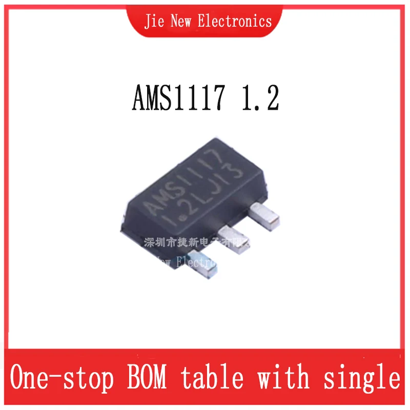 50ks SMD AMS1117-1.2 AMS1117-1.8  AMS1117-2.5  AMS1117-3.3  AMS1117-5.0  AMS1117- ADJ  SOT-89  LDO elektrické napětí čipem