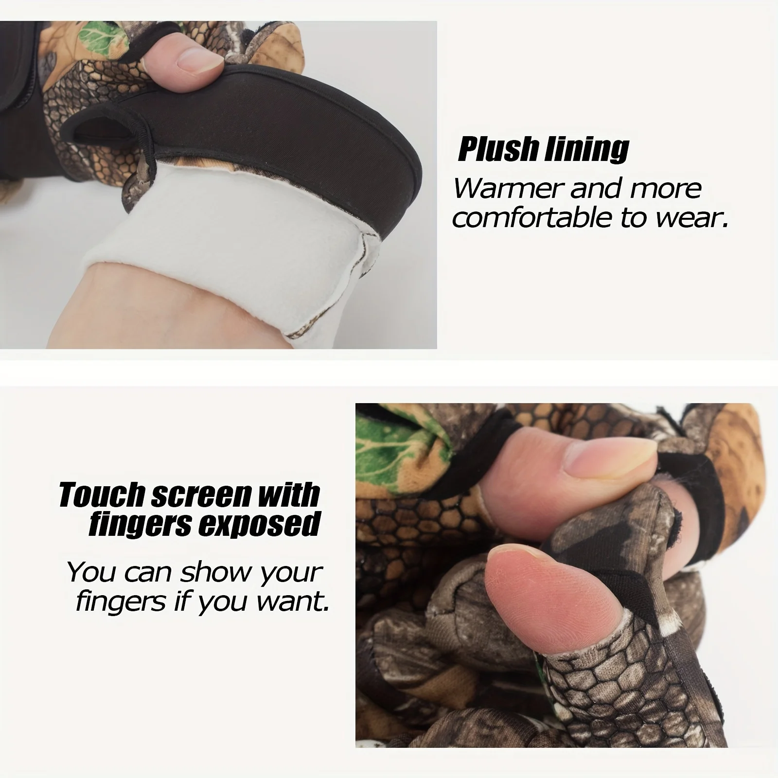 Sports Gloves Autumn Winter Hunting Gloves Mountaineering Full Finger Non-slip Protection Sports Fishing Gloves Climbing Hunting Outdoor
