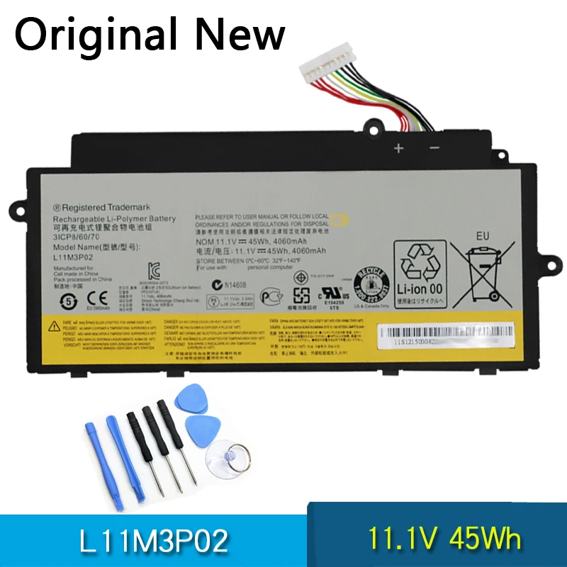 

NEW Original Battery L11M3P02 L11L6P01 For Lenovo IdeaPad U310 11.1V 45Wh 3ICP8/60/70 3ICP40/61/69-2