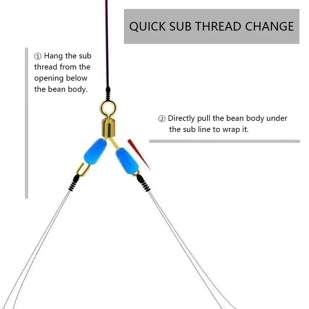 Fishing Tool 5PCS New Tying tool Swivel Space Bean Eight Type Double hooks Contactor Device Fishing Line Space Bifurcation