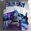 3D Printed Jinx Arcane Bedding Set Pillowcase Duvet Cover Double Twin Full Queen King Adult Kids Bedclothes Quilt Cover 2