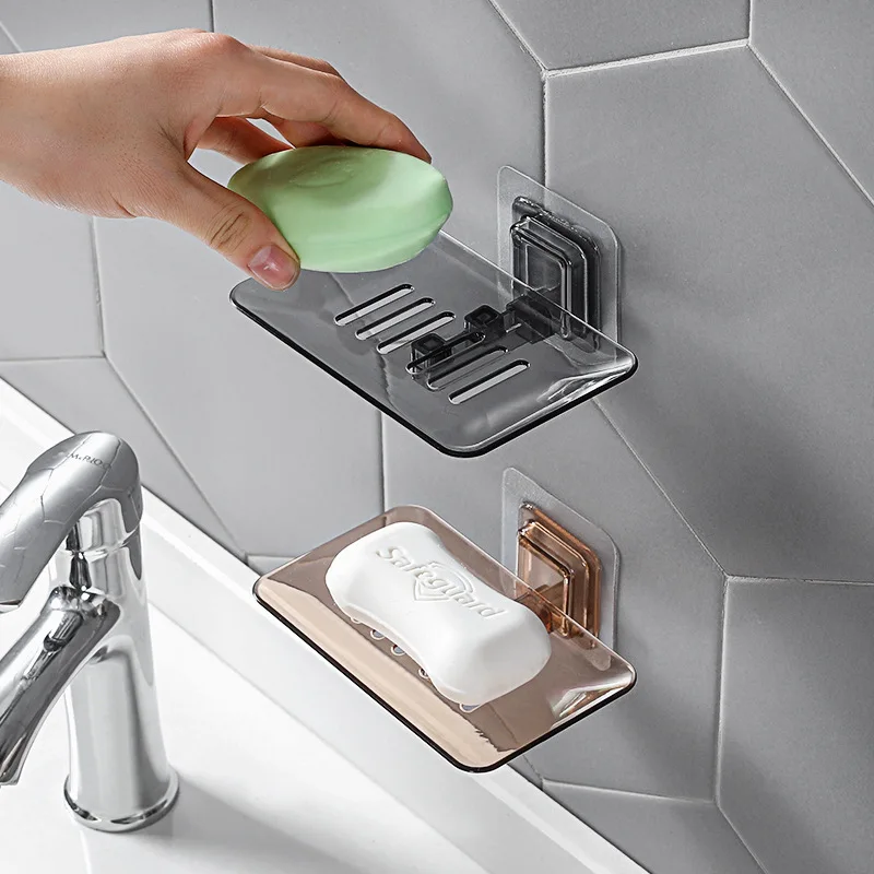 Soap Rack No Drilling Wall Mounted Soap Storage Holder Sponge Dish Self