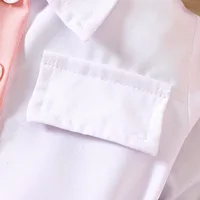 Prowow 3-24M Baby Girls Dresses Long Sleeve Pink White Patchwork Belted Dress For Girl Newborn Baby Clothes Infants 4