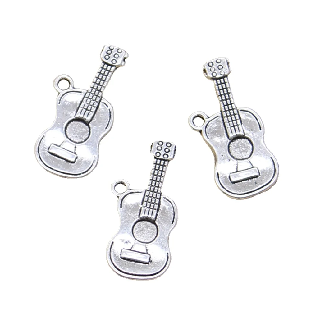 10 stücke Charms Musik Gitarre 25x12mm Antike, Der Anhänger fit,Vintage Tibetischen Silber farbe, DIY Handgemachten Schmuck