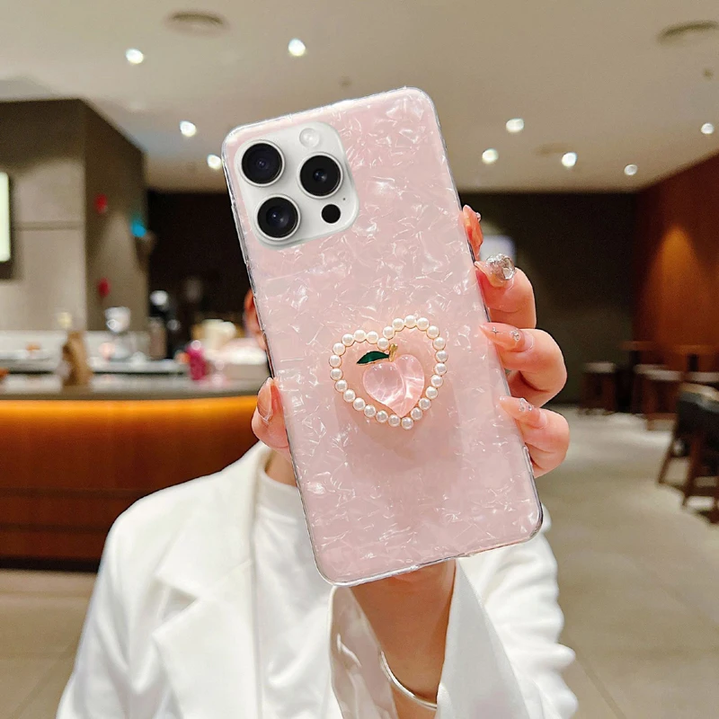 Guscio Del Telefono Cartone Animato Tridimensionale Cuore Pesca Per Iphone 11Pro Max 12Mini 12Pro Max 13Mini 13Pro Max Cover Custodia Antiurto