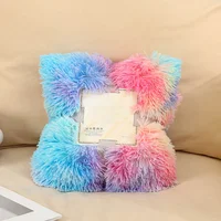 Rainbow Super Soft Faux Fur Throw Blanket Warm Fluffy Shaggy Sherpa Backing Warm and Cozy Decorative Sofa Bed Double Bedspread 6