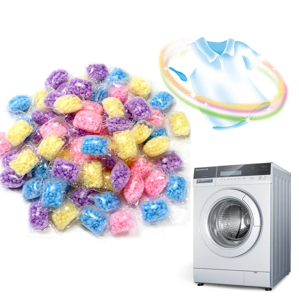 Laundry Scent Beads 100PCS/SET Laundry Fragrance Beads Granule Water Soluble Softener Pods Laundry Scent Booster Aroma Boosting Clothes Aromatherapy