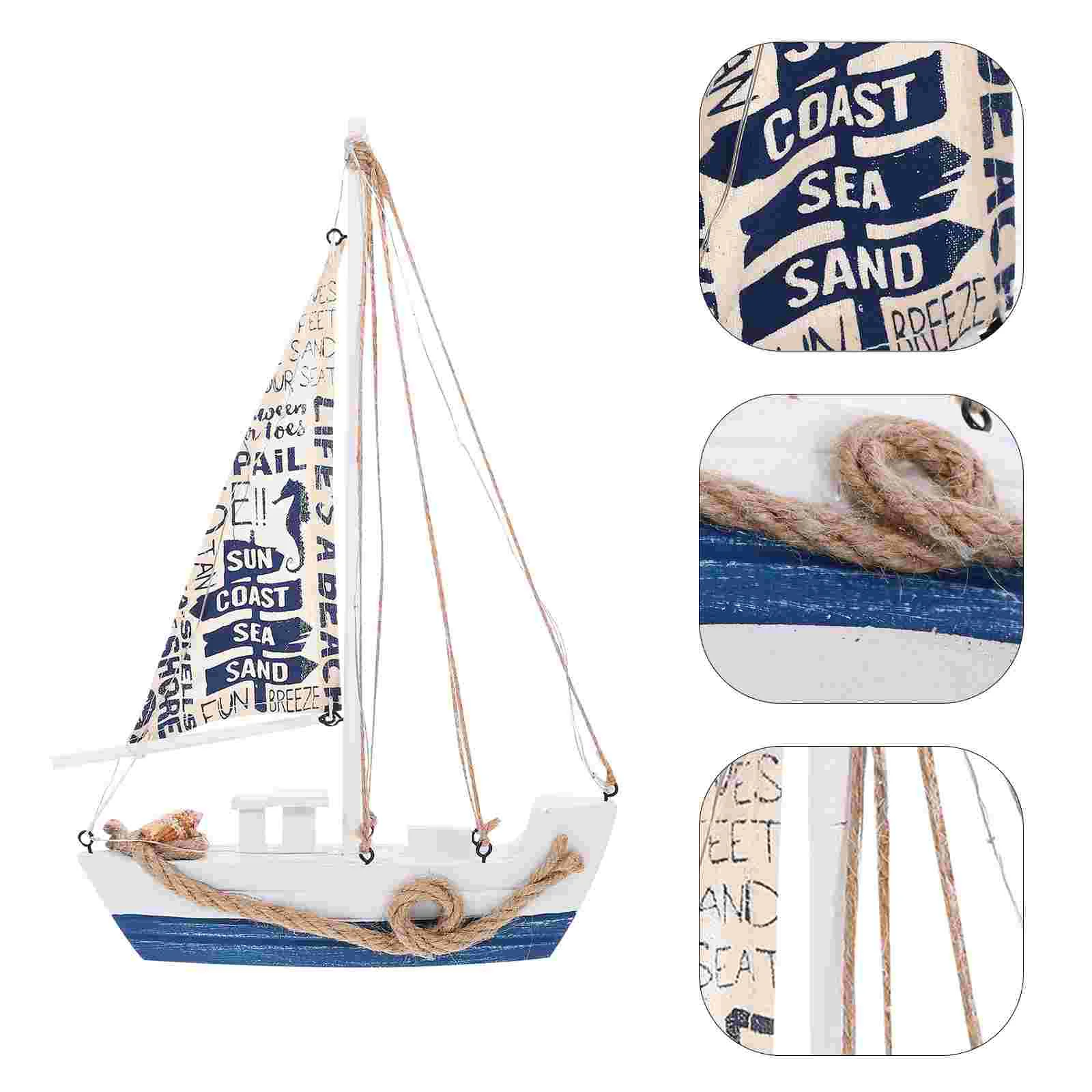 

Sailing Decoration Retro Wooden Sailboat Ornament Coastal Beach Table The Mediterranean Top Model Vintage