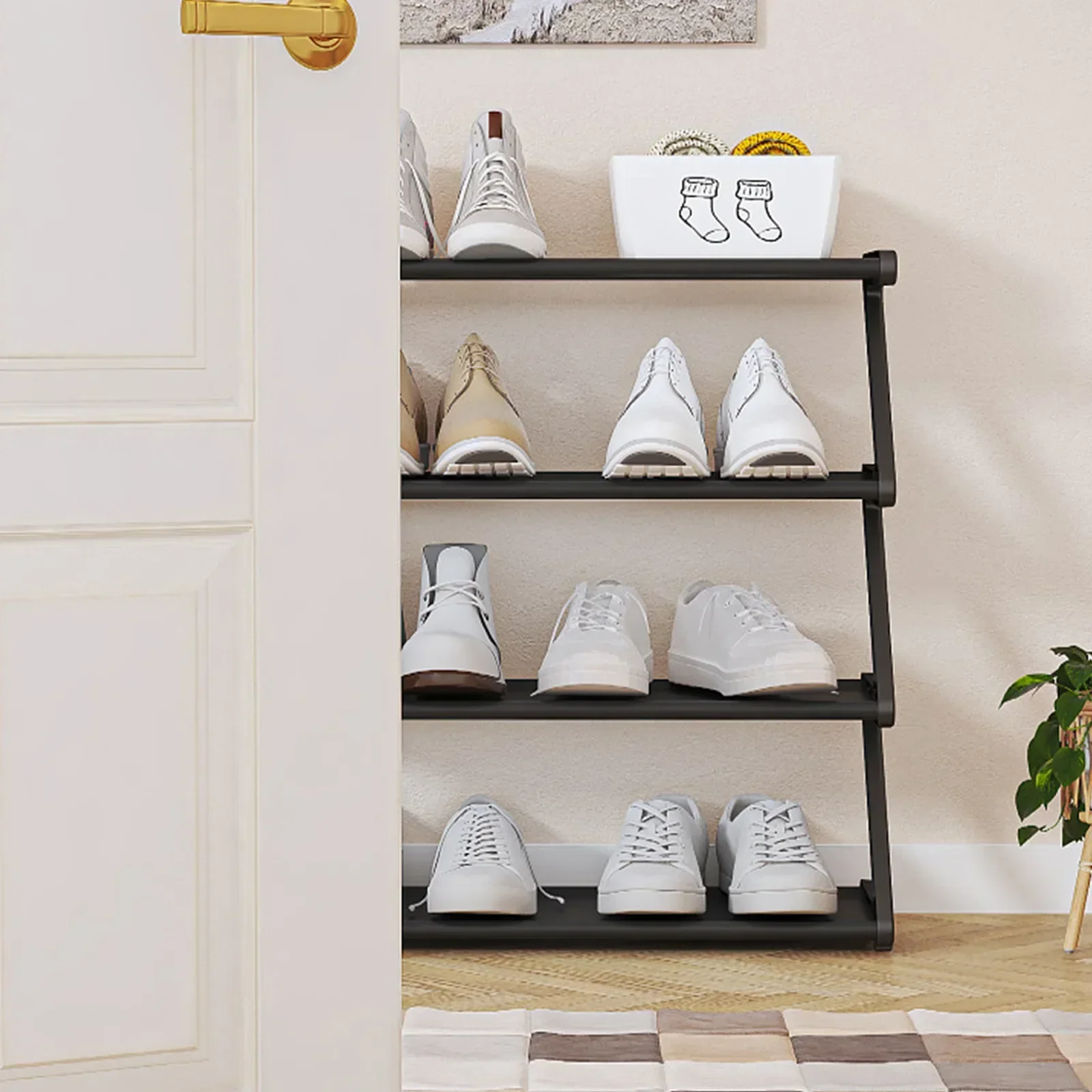 Simple z-shaped Fabric Dust-proof Shoe Rack Shoe Cabinet Household Multi-layer Space-saving Multi-functional Storage Rack fabric shoe cabinet shoe rack