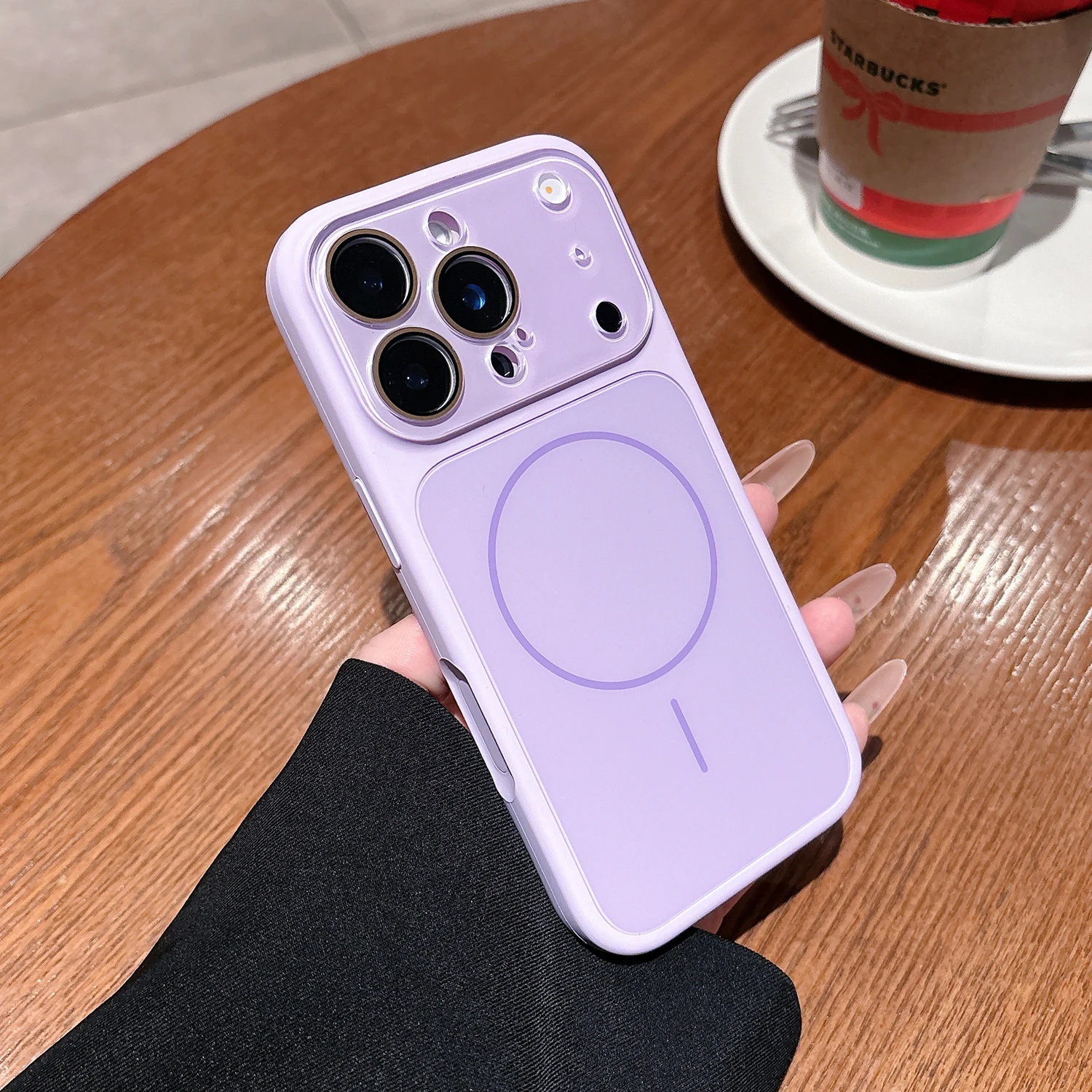 Magnetic Liquid Silicone Acrylic Case with Lens Film and Enhanced Protection