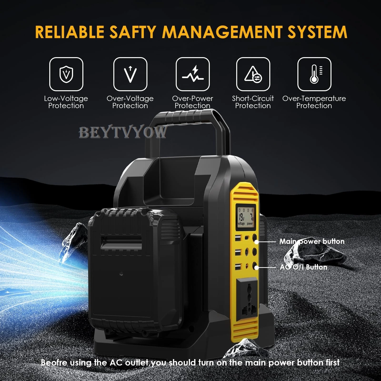 Power Inverter Compatible with Dewalt 20V Battery 2 Ports 350W DC 20V to AC 120V