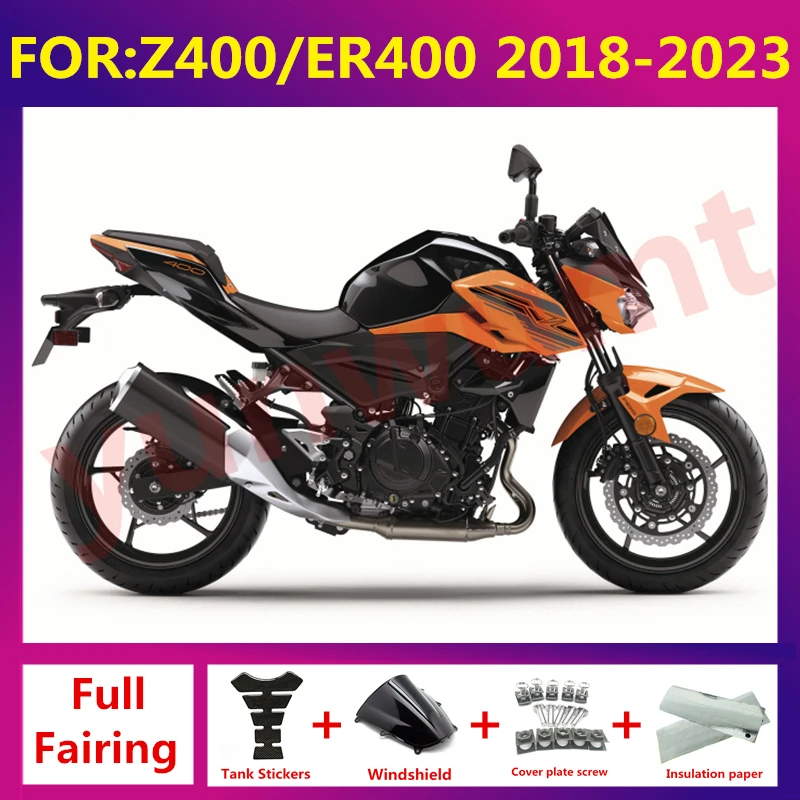 

Abs Fairing Z400 ER400 2018-2023 Bodywork for Kawasaki 15 bodywork Fairings Z400 ER400 Ninja 18 19 20 21 zxmt set orange black