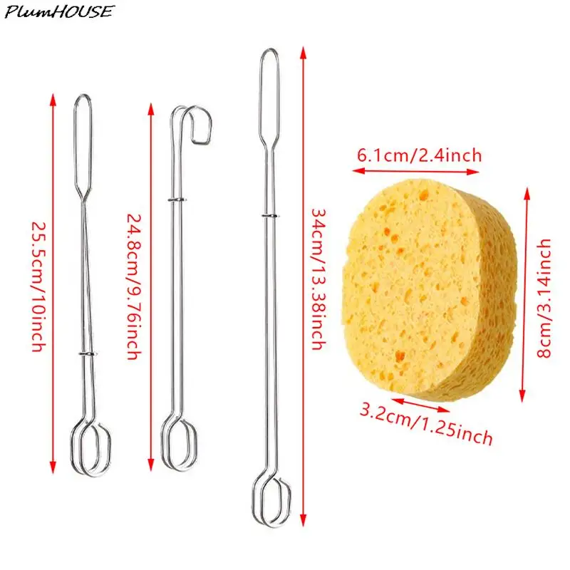 Sponge clip Bottle Brushes Cup Scrubber Long Stainless Steel Handle Wineglass Cleaner Replaceable Head Kitchen Cleaning Tools images - 6