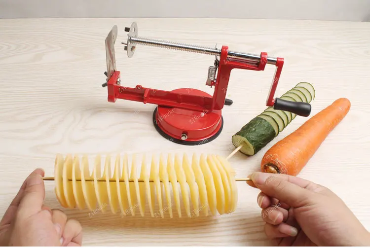 Manual rotating potato tower machine, stainless steel potato chip machine, whirlwind slicer, cutting machine
