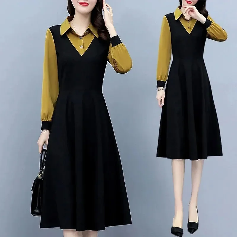 

2023 New Spring And Aummer Holiday Two-Piece Dress Female Western Style Slim Large Size 4XL Women's Fat MM Shirt Vestidos Ladies