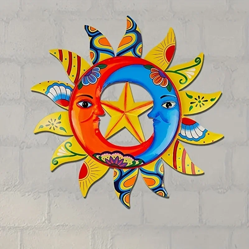 

CIFBUY Deco Sun Moon Star Metal Home Art Creative Metal Art Outdoor Metal Wall Hanging Decor iron Garden Decoration Garden Party