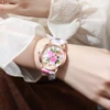 5PCs/Set Women's Silicone Printed Watch Fashion Casual Personalized With Floral Dial Classic Trendy Quartz Watch Combination Set 3