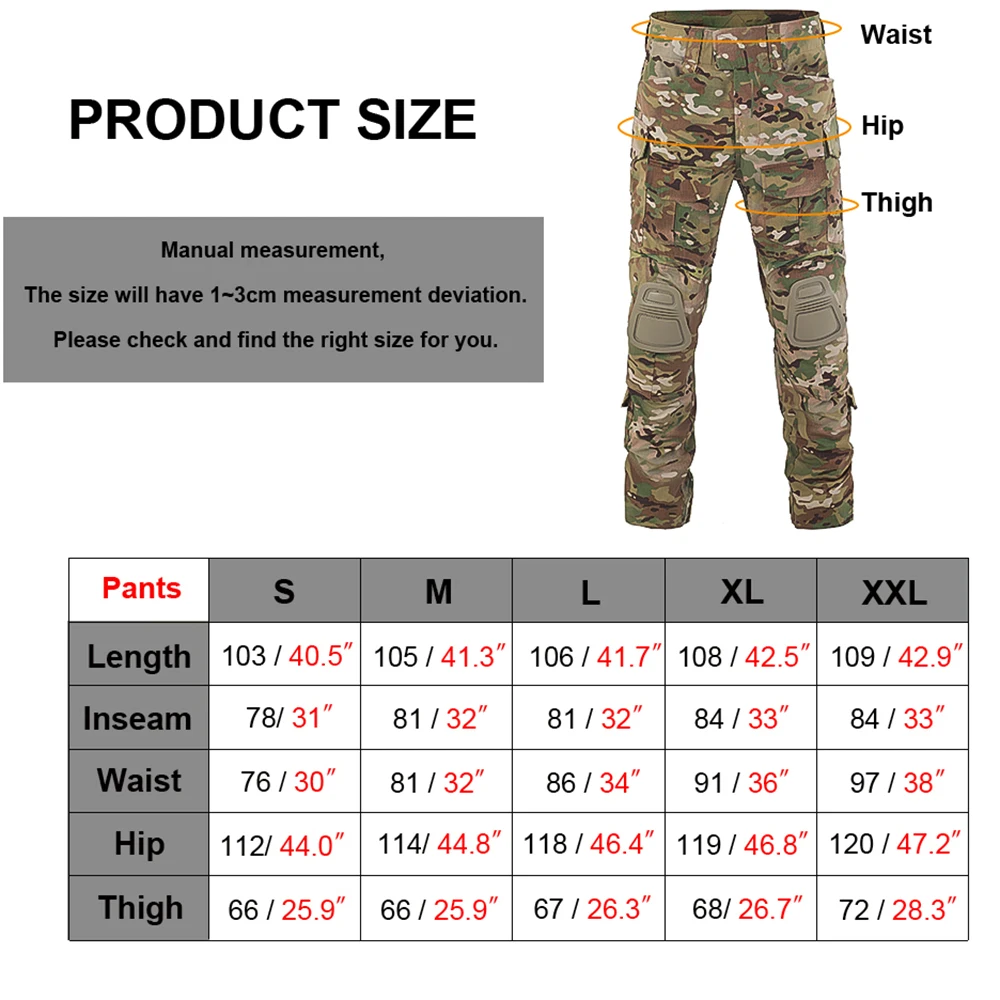 SINAIRSOFT Tactical G3 Tactical Pants Camo Pants Militar Army Hunting Multicam Genuine Mens Duty Cargo Trousers Shooting