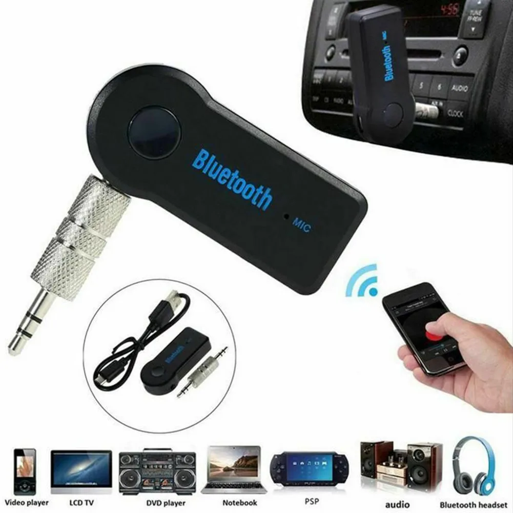 

Wireless Car BT Receiver Adapter 3.5mm Audio Stereo Music Handsfree Car Wireless Bluetooth-Compatible Adapter Accessories