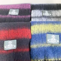 2025 New Style Thickened Woolen Scarf for Women Fashionable Retro Geometric Pattern Winter Warm Plaid Rainbow Tassel Shawl