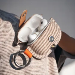 Luxury PU Leather Earphone Protective Case - Soft Cover - AirPods 3 (Rice brown)