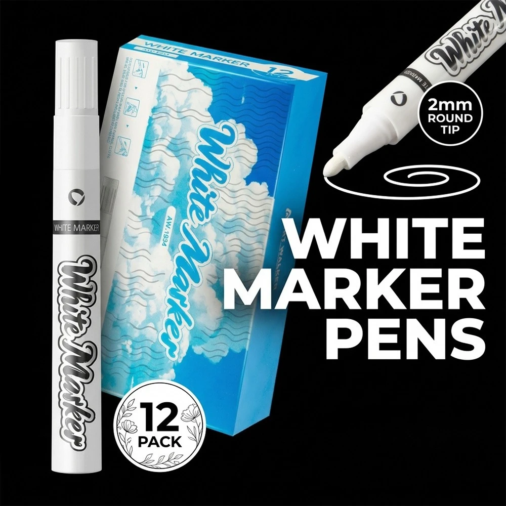 Waterproof White Crafts Permanent Markers 1