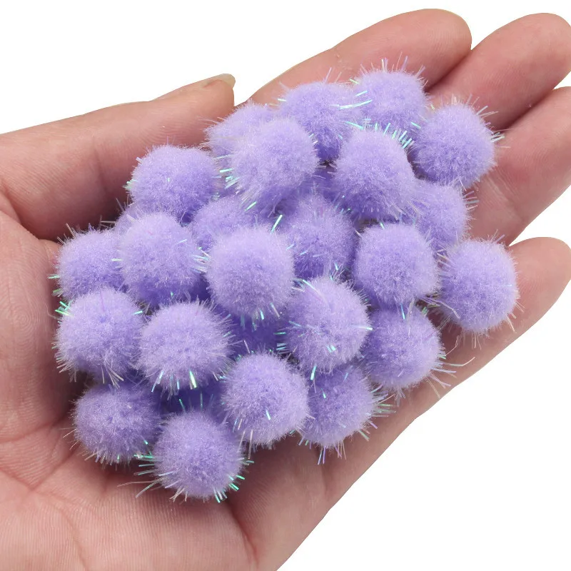 14.5-19mm Hairball Christmas Tree Decoration Ball Children's Educational Toys Manual Materials DIY handmade accessories 100Pcs christmas tree ornaments