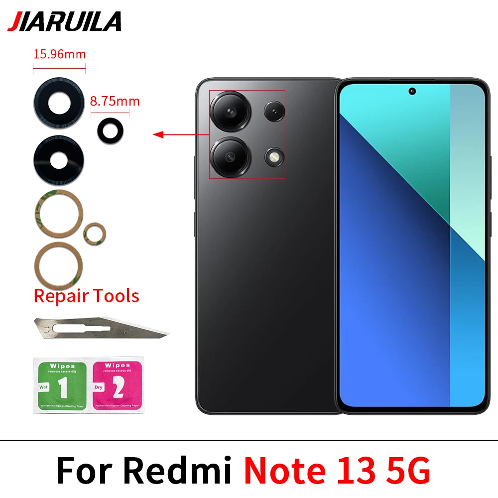 Rückkamera-Objektiv für Xiaomi Redmi Note 13 12 11 Pro Plus 5G 4G Rückkamera-Glaslinse mit Klebstoff-Aufkleber. – Detail 9