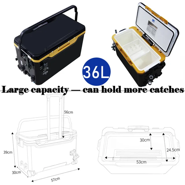 36L Multifunctional Fishing Tackle Box with Wheels 2