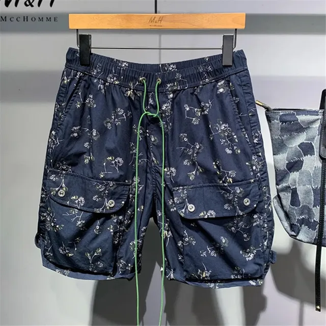 2023 Mens Shorts Over-the-Knee Vintage Floral Shorts