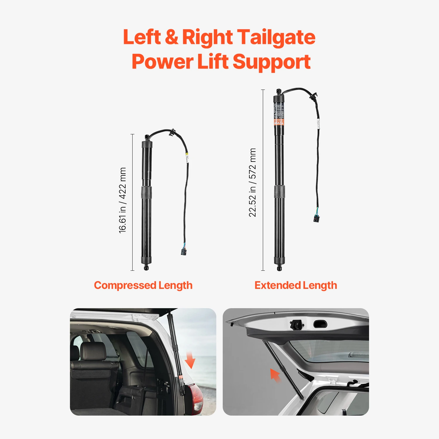 VEVOR Rear Left & Right Tailgate Power Lift Support for 2010-2023 VW Sharan 7N Electric Tailgate Liftgate Power Hatch Replace 3