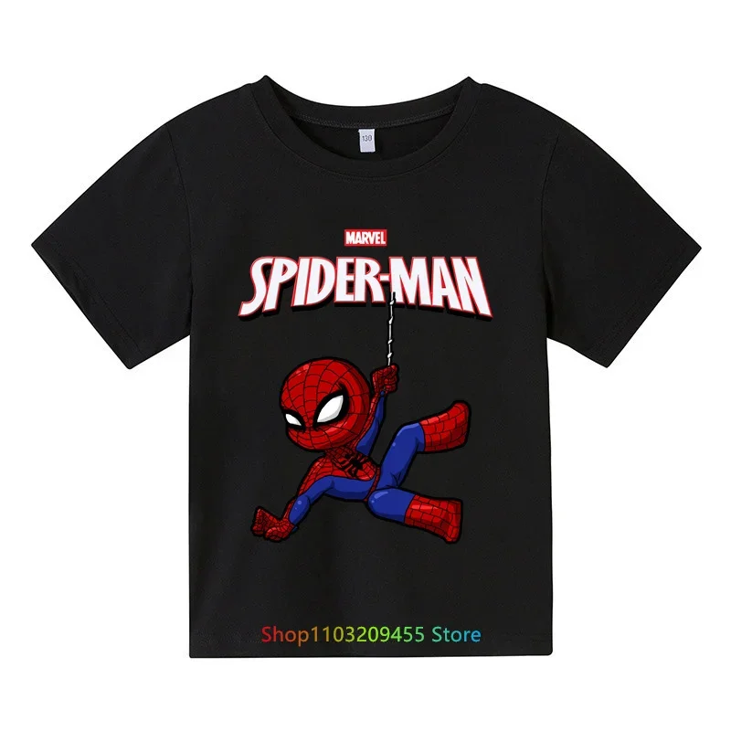 thumbnail image 1 of Camiseta de manga corta con estampado de Spider-Man de Marvel para niño y niña, camiseta de algodón para bebé, camiseta de manga corta para niño, ropa deportiva para niño, 1 of 5