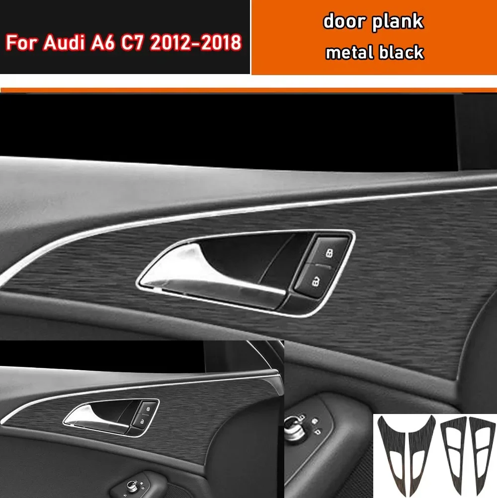 자동차 스타일링 블랙 카본 데칼 자동차 도어 판자 패널 커버 트림 스티커 4 개/대 Audi A6 C7 2012-2018