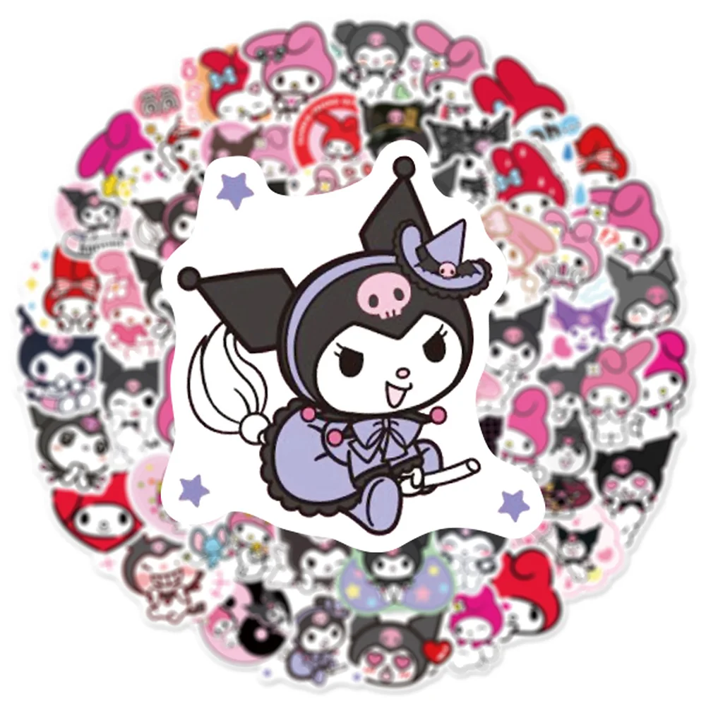 

10/30/50/100pcs Kawaii Kuromi My Melody Decoration Stickers Sanrio Aesthetic Waterproof Decals Cute Cartoon PVC Sticker Kids Toy
